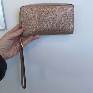 Rose Gold Michael Kors glitter wallet
